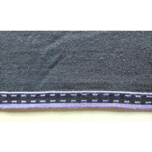 TOP/BLOUSE-TAHARI-Knit-Black-Purple Trim-Short Length-Short Sleeve-Size S/M - Picture 11 of 11